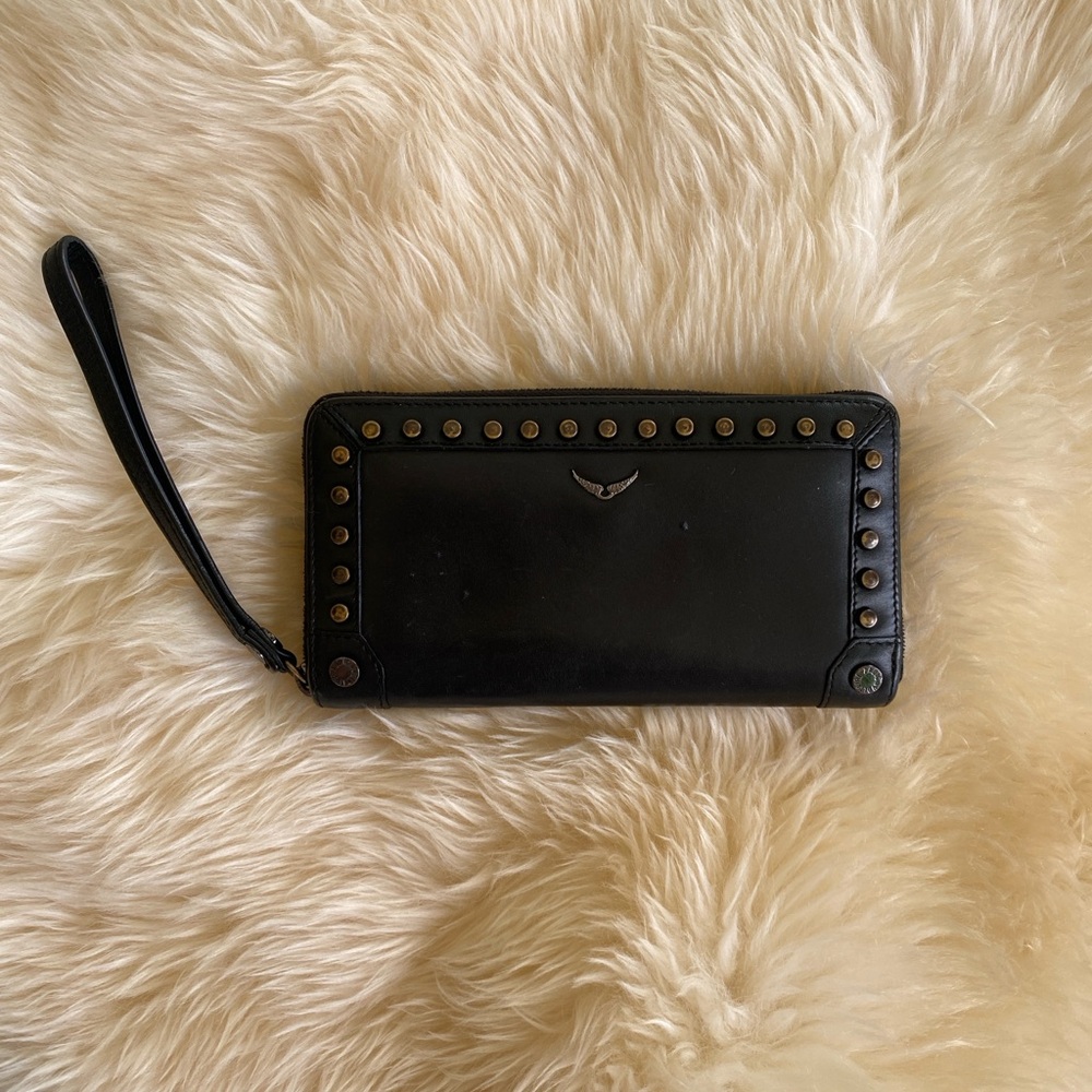 Zadig & Voltaire Studded Compagnon Malletier BlackWristlet Wallet